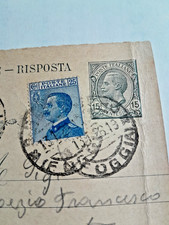 1923 rarità      RISPOSTA DI INTERO POSTALE 15 Cent. IN FERMO POSTA  VEDI