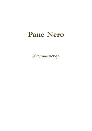 Pane nero giovanni verga - pane,