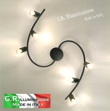 PLAFONIERA MODERNA 6 LUCI NERO