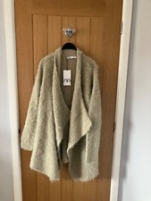 Cardigan coatigan grosso ecrù