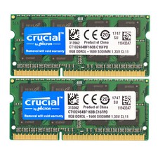 Crucial 8GB DDR3L 1600MHz 204-Pin Sodimm memory LAPTOP RAM PC3L-12800 LOT DDR3L