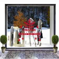 vetrofanie wall sticker adesivo per vetrine ufficio negozio Buon Natale a0834c