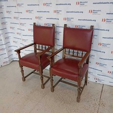 Coppia Troni Antichi Legno
