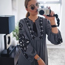 Abito midi Zara grigio nero