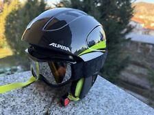 Casco da sci/snowboard ALPINA CARAT, black/white/lime, regolabile, mis. 51-55 cm