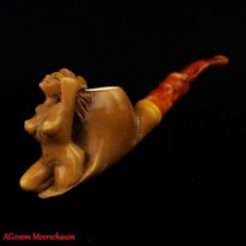 AGovem Pipa da fumo intagliata a mano Nude Lady Block schiuma di mare, pipa pipa AGM-1195