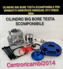 CILINDRO BIG BORE MINIMOTO MINICROSS MINIQUAD ATV CILINDRO LAVORATO TESTA SCOMP