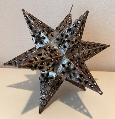 Vtg tin moorish star ornament - vtg,