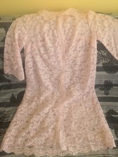 Vestaglietta Lunga Per Donna In Pizzo Rosa