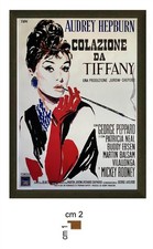 Stampa locandina film Colazione da tiffany con cornice in legno nera da cm. 2
