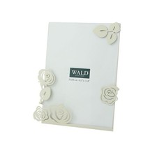 Portafoto con Rose in metallo traforato effetto matt avorio – Wald