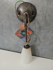 Plafoniera Lampada Applique da Muro Parete in Vetro e Acciaio Vintage