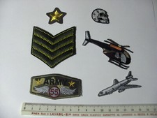 LOTTO 6 PZ TOPPE PATCH APPLICAZIONI MISURE DA 3 A 7 CM RICAMATE TERMOADESIVE