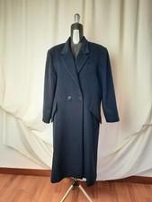 Hermès Paris rare vintage 100% cashmere dark blue double-breasted luxury coat