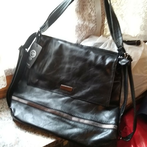 Borsa nera ecopelle - ecopelle, a