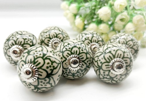 Pomelli ceramica verde dipinti - verde,