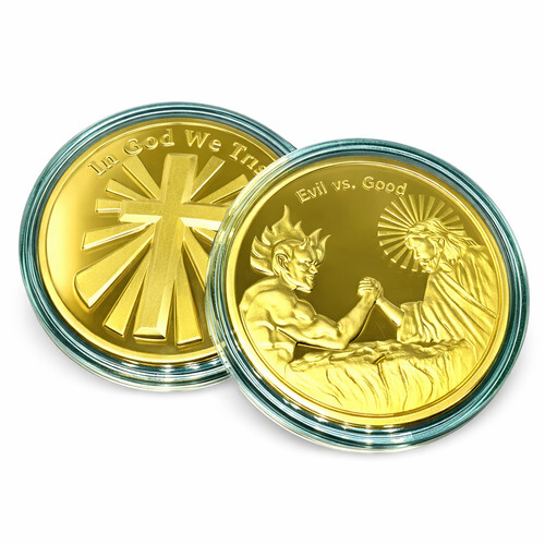 God trust cross - we, coin