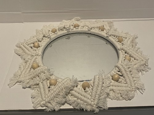 Specchio macramè perline boho