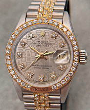 ORIGINALE ROLEX 69149 BIC -MOLTO RARO- FACTORY DIAMOND LADY DATEJUST ORO 18K TOP