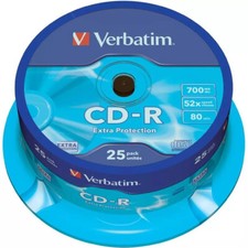 25 CD -R Verbatim PRINTABLE 700MB CD nuovi vergini pacco da 25