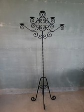 Candeliere Da Terra In Ferro Battuto