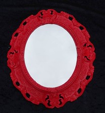 Specchio da Parete Rosso Ovale