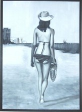 Maria Giovanna PERI olio tela 70x50  lodola kostabi warhol guttuso tozzi festa