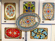 SOTTOPENTOLA IN CERAMICA OVALE BASE IN SUGHERO 5 DECORAZIONI