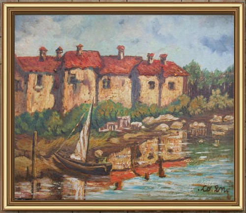 Arte naif borgo sul fiume - borgo,