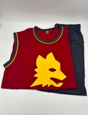 PIGIAMA COMPLETO UOMO COTONE 100% CANOTTA PANTALONCINO LIABEL AS ROMA ROMAUPESL1