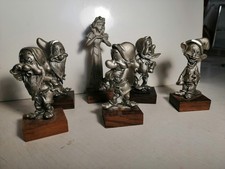 Lotto 6 statuine vintage Disney in peltro : BIANCANEVE E I NANI  - Made Italy -