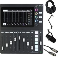 Mixer digitale 12 canali Mackie DLZ Creator e trasmissione dinamica Shure MV7X