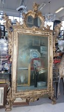 700- GRANDE ANTICA SPECCHIERA IN FOGLIA ARGENTO- CON CIMASA- ITALIANA- MERCURIO