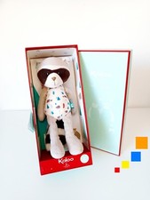 Peluche/Doudou Pantin Léon Raton Laveur Gris Oreilles Blanches 25cm Kaloo Filoo