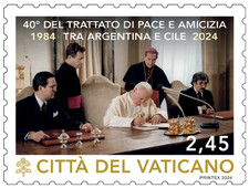 VATICANO 2024 TRATTATO DI PACE E AMICIZIA TRA ARGENTINA E CILE FRANCOBOLLO NUOVO
