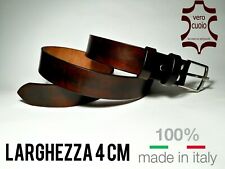 CINTURA IN VERA PELLE CUOIO DI TORO LARGHEZZA 4CM REALIZZATO A MANO ARTIGIANALE 