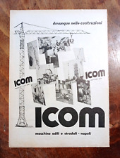 pubblicita macchine edili ICOM VOLTA GIANESE IDRONITOR CASTELGANDOLFO ROMA 1962