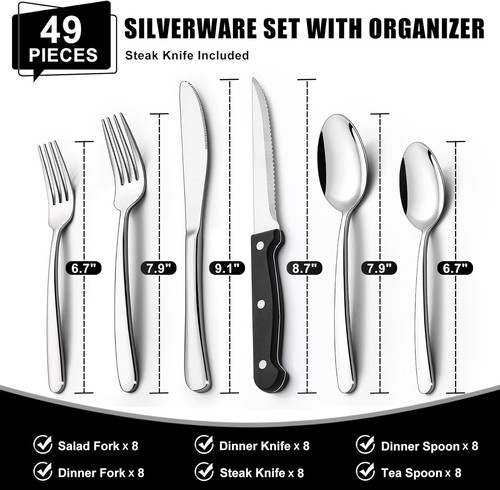 Set posate pezzi argenteria - posate, 49