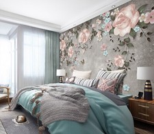 Carta da parati 3D fiori rosa