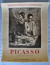 Opera incisa Pablo Picasso 1955!!! poster litografico originale Mourlot, periodo blu