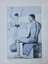 MILO MANARA SALTIMBANCHI PICASSO Acrobata Bambina sulla Palla acquaforte PRINT