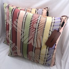 2 - Missoni Home Cuscino Lancio Strisce Floreali Motivo Ritirato 14”x 14” Nuovo con etichette