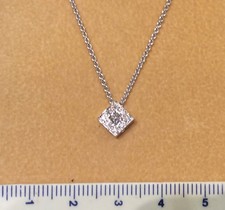 Girocollo neckless oro bianco 18 KT nuovo con centrale rombo brillanti CT 0,12