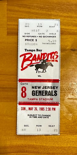 Biglietto tampa bay bandits - biglietto, vs