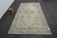 Tappeto vintage turco Oushak 5x9 kilim tappeto anatolico fatto a mano decorazione boho PESCA