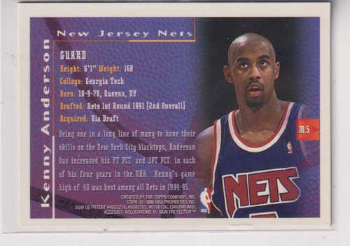 Kenny anderson 1995 topps - anderson, 1995-96