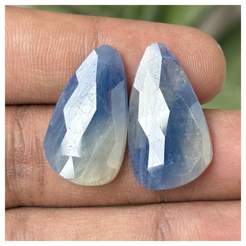 Coppia cabochon sfaccettati - di,