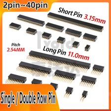 Connettore Presa Femmina Verticale Testata PCB 2,54mm, Pin Singola/Doppia Fila