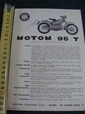 Brochure Motom 98 T moto old bike vintage italy