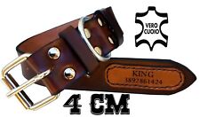 COLLARE CANE CON NOME IN CUOIO PIENO DI ALTA QUALITA' ARTIGIANALE.